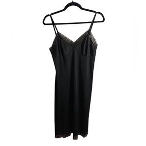 VTG Vanity Fair Elegant Black Lace Slip Dress